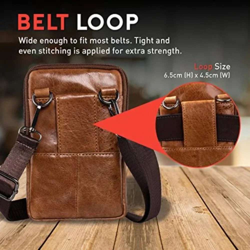 Genuine Leather Phone Belt Pouch
